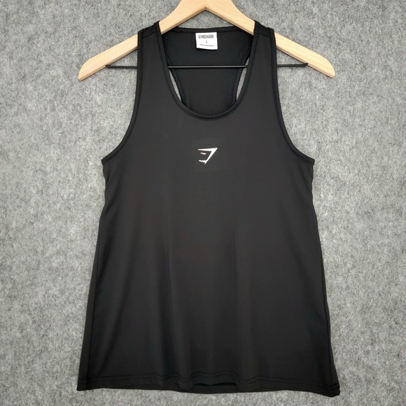 Gymshark Tank Top Womens S Black Racerback Training Vest Stretch Logo Gym - Picture 2 of 10